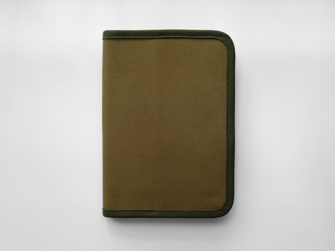A5 Fabric Cover - Olive Green [Piping]